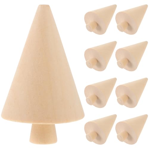 Artibetter 10 Stück Teiliges Holz Weihnachtsbaum zum Bemalen Naturbelassene Tannenbäume aus Langlebigem Hartholz Glatte Oberfläche Handliches DIY Deko für Familien Kreative von Artibetter