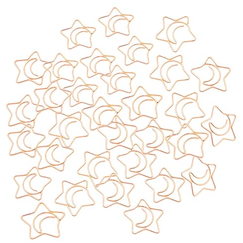 Artibetter 100 Stück Metall Büroklammern Sternform Kleine Aktenklammern für Dokumente und Bastelprojekte Roségold Langlebig und Platzsparend für Büro und Schule von Artibetter