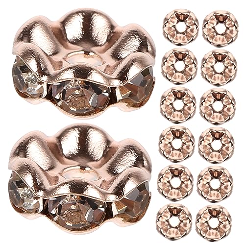 Artibetter 100Stücke Wellenförmige Roségold Abstandshalterperlen DIY Schmuckherstellung mit Legierungs und Glasperlen für Armbänder und Ohrringe Einzigartiges von Artibetter