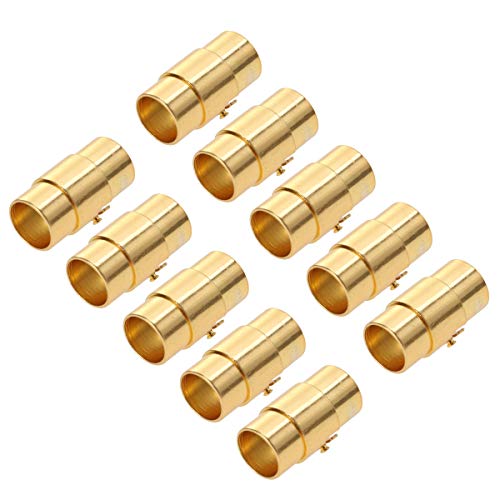 Artibetter 10pcs Magnetverschluss Endkappe Leder Endkappen Schnur Endkappen magnetischen Verschluss für Schmuckherstellung Armband Halsketten (8mm Gold) von Artibetter