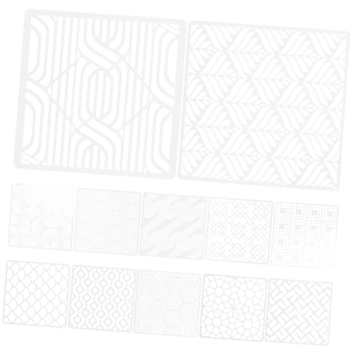 Artibetter 12 Blatt Schablonen Für Kunstzeitschriften Schablonen Zum Malen Malerei Malschablonen Für Wände Geometrische Schablone Schablonen Zeichnung Und Kreis Weiß Das Haustier von Artibetter