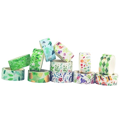 Artibetter 12 Rollen Floral Muster Washi Tape Dekoratives Klebeband für Scrapbooking DIY Bastelprojekte Notizbuch und Journaling Dünne Selbstklebende Bänder Verschiedenen Designs von Artibetter