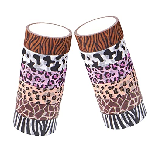Artibetter 12 Rollen Klebeband Mit Tiermuster Zum Dekorieren Von Scrapbooking Zubehör Aufkleber Mit Tiermuster Klebeband Mit Giraffenmuster Leopardenmuster Bunt Für Scrapbook Zubehör von Artibetter