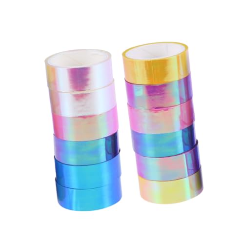 Artibetter 12 Rollen Klebeband Wasserdichtes DIY Scrapbook Klebeband Dekorative Klebefilme Weiß Blau Gelb Rosé und Lila pro Farbe von Artibetter