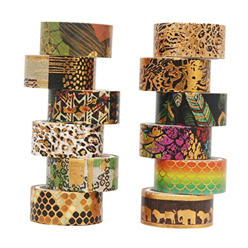 Artibetter 12 Rollen Tiermuster Washi Tape Farbiges Klebeband für Diy Bastelprojekte Geschenkverpackung und Partydekoration von Artibetter