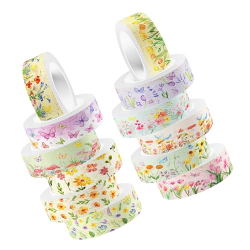 Artibetter 12 Rollen Transparentes Washi-tape Scrapbook-klebebänder Selber Machen Tagebuchband Selbstklebende Diy-klebebänder Scrapbook- Mehrzweck-washi-tape Bastelband Aufkleber von Artibetter
