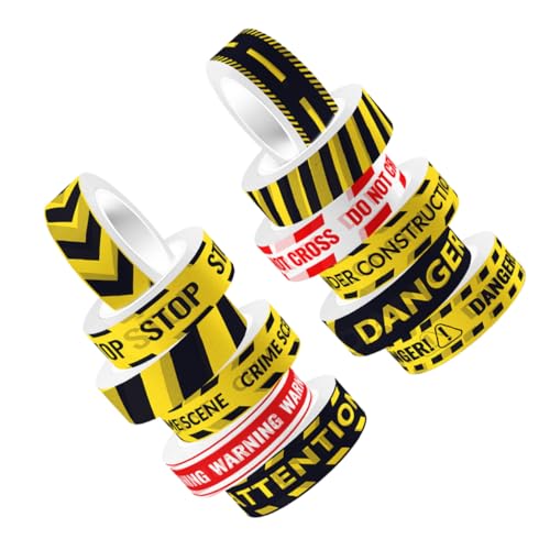 Artibetter 12 Rollen Warnslogan Washi Tape Selbstklebendes Dekorationsband für Scrapbooking und DIY Projekte Transparent für Kreative Bastelarbeiten und Bau Themen Artibetter 12 Rollen Warnslogan Washi Tape Selbstklebendes Dekorationsband für Scrapbooking und DIY Projekte Transparent für Kreative Bastelarbeiten und Bau Themen von Artibetter