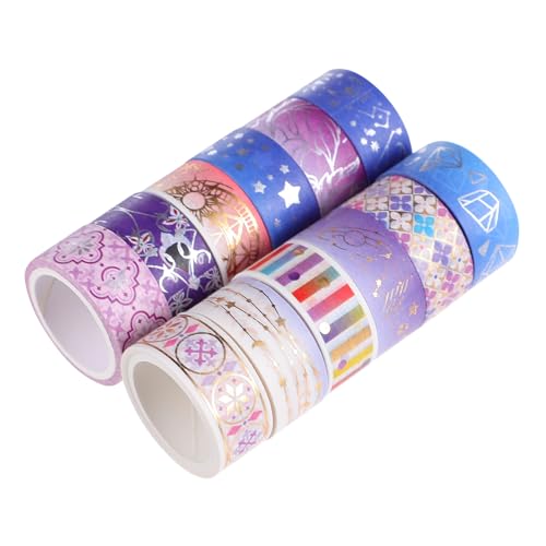Artibetter 12 Rollen Washi Tape Dekoratives Klebeband mit Sternen für DIY Scrapbooking Journaling und Bastelprojekte Leicht Ablösbar und Wiederverwendbar von Artibetter
