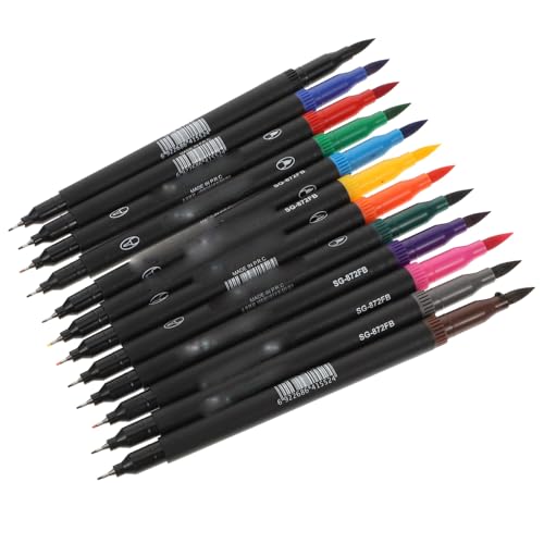 Artibetter 12 Stück Doppelseitige Stifte Wasserfeste Marker für Zeichnungen Aquarell und Malen Präzise Konturen Hohe Farbvielfalt für Kreative Bastelprojekte und Kunstwerke von Artibetter
