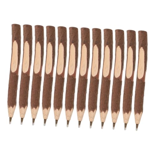 Artibetter 12 Stück Kugelschreiber aus Holz Tinte Schüttgutstifte Schreiben holz kugelschreiber holz stifte Holzkugelschreiber für Notizen Schulbedarf Homeoffice-Grundlagen Brown von Artibetter