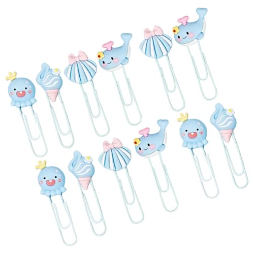 Artibetter 12 Stück Marine Animal Paper Clip Tiere Büroklammern Niedliche Tier-büroklammern Sea Animal Party Gunst Büro-lesezeichen-clips Dateinotizclips Lesezeichen Für Metall von Artibetter
