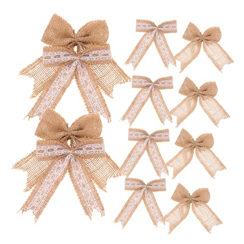 Artibetter 12 Stück Natürliche Jutebänder Schleifen mit Spitzenrustikalem Leinenschleifen im Vintage Stil Handgefertigte Weihnachtsdekoration für Kränze DIY Bastelbedarf Festliche Artibetter 12 Stück Natürliche Jutebänder Schleifen mit Spitzenrustikalem Leinenschleifen im Vintage Stil Handgefertigte Weihnachtsdekoration für Kränze DIY Bastelbedarf Festliche von Artibetter