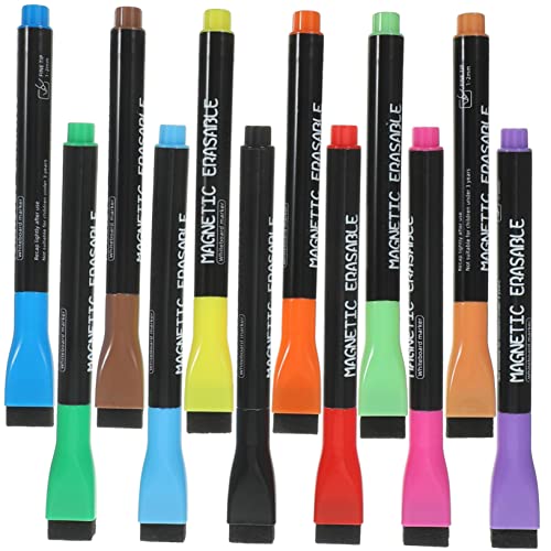 Artibetter 12 Stück Teiliges Magnetische Whiteboard Marker Abwischbare Wiederverwendbare Stifte für Schule Büro und Zuhause Kinderfreundliche Spitze Wasserbasierte von Artibetter