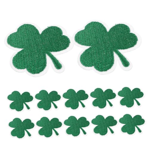 Artibetter 12 Stück Teiliges Shamrock Aufnäher aus Filz und Polyester Einfache Anwendung zum Aufbügeln und Nähen Grüne Kleeblatt Applikationen für DIY Kleidung Hüte Jeans Langlebig und von Artibetter