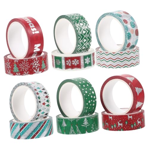 Artibetter 12 Stück Teiliges Weihnachts Washi Tape mit Einzigartigem Goldfoliendruck Dekoratives Klebeband für Scrapbooking Journal Basteln und Festliche Dekorationen Artibetter 12 Stück Teiliges Weihnachts Washi Tape mit Einzigartigem Goldfoliendruck Dekoratives Klebeband für Scrapbooking Journal Basteln und Festliche Dekorationen von Artibetter