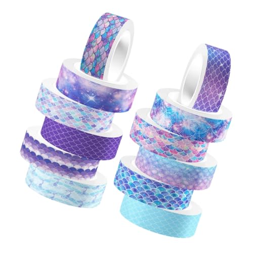 Artibetter 12Rollen Dekorative Washi Tapes Meerjungfrau Design Selbstklebend für Scrapbooking Journaling und DIY Projekte für Planer und Fotoalben von Artibetter