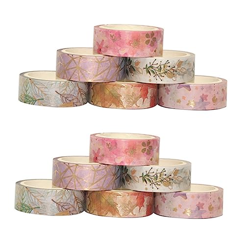 Artibetter 12Stücke Japanisches Stil Washi Tape Dekoratives Klebeband für DIY Handwerk pro Vielseitig Einsetzbar für Journaling Scrapbooking und Gemischte Farben von Artibetter