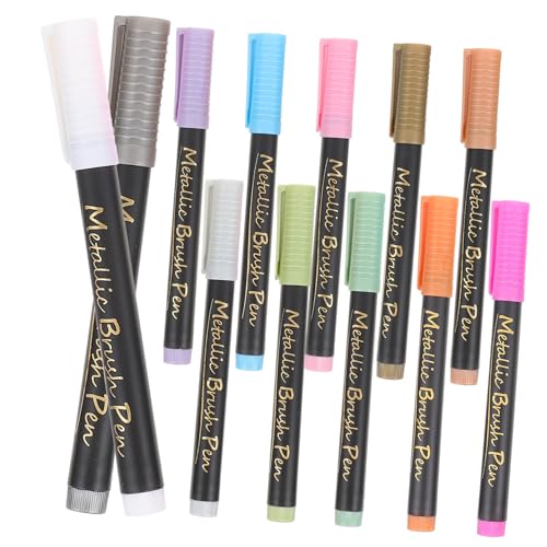 Artibetter 12Stücke Metallische Marker Stifte Wasserbasierte Malmarker für Kreative Projekte Zeichnungen und Beschriftungen Hochwertige Langlebige für Handwerk von Artibetter