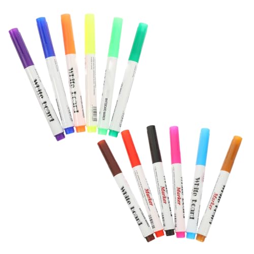 Artibetter 12Stücke Wassermalstifte für Abwischbare Marker für Whiteboards Leicht zu Bedienen für Kreative Bastelprojekte und Schule Fördert Geduld und Farbwahrnehmung von Artibetter