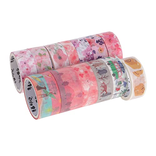 Artibetter 13 Rollen Set Kirschblüten-aufkleber Notebook -band Klebeband Mit Sakura-muster Klebeband Für Papier von Artibetter