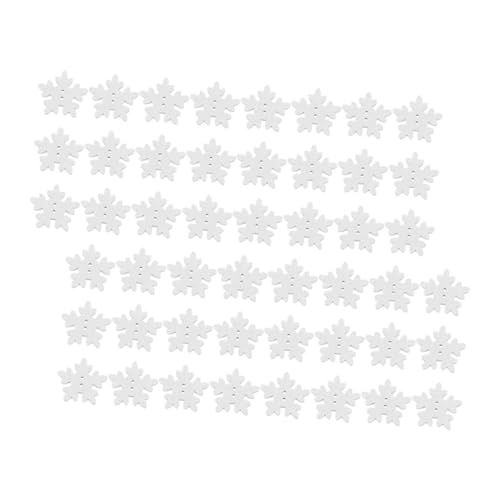 Artibetter 150 Stück Weiße Holzknöpfe Schneeflockenform für DIY Winterbasteleien Festliche Dekorationen Scrapbooking Weihnachten von Artibetter