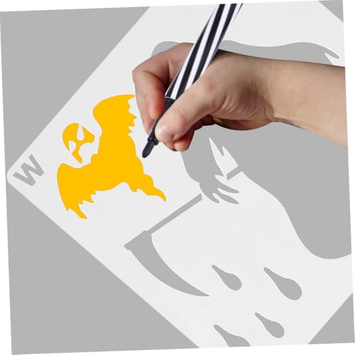 Artibetter 16 Teilige Malvorlage Zum Zeichnen Malen Halloween Türhänger Schablonen Halloween Dekoration Für Erwachsene Kleine Schablonen Scrapbook DIY von Artibetter