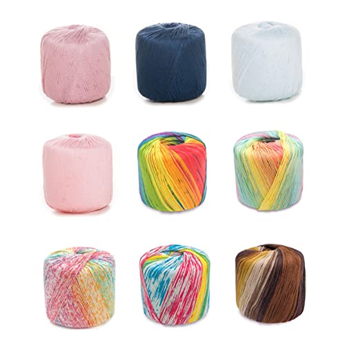 Artibetter 1Rolle Farbverlauf Baumwollgarn DIY Handstrickgarn für Schals Hüte und Decken Super Weich und Langlebig für Kreative Projekte Regenbogenfarben von Artibetter