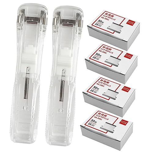 Artibetter 1Satz Wiederverwendbarer Dokumenthefter Tragbarer Nachfüllbarer Clip Hefter für Schule Büro Zuhause Transparente Hefter und Nachfüllclips für Einfache von Artibetter