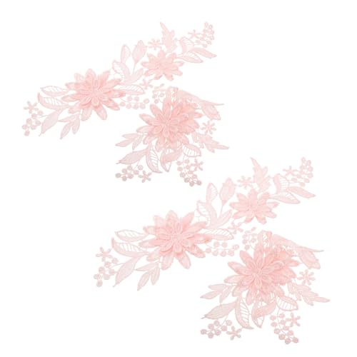 Artibetter 2 Paar Blumenapplikationen Für Kleidung, Stickerei, Blumenaufnäher Für Diy-hochzeitskleider, Spitzenapplikationen, Verzierungen, Dekoratives Spitzen-nähband von Artibetter