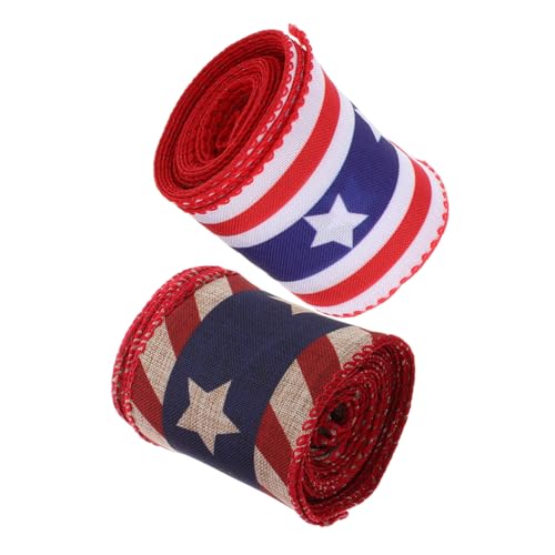 Artibetter 2 Rollen Amerikanischer Urlaubsgürtel Patriotisches Band Für Kränze Amerikanisches Patriotisches Handwerk Patriotische Randbänder Patriotisches Band Für Dekorationen Polyester von Artibetter