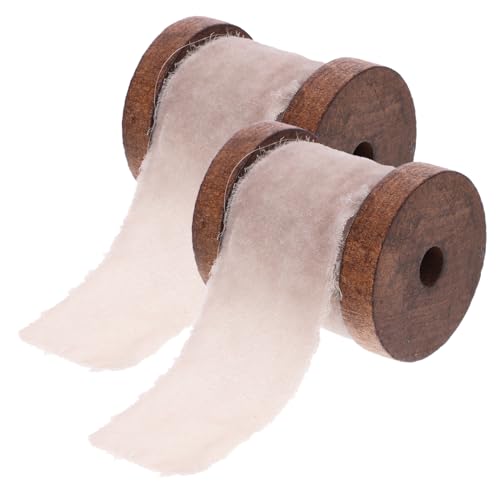 Artibetter 2 Rollen Geschenkverpackung Mit Band Seidenband Bänder Für Weißes Band Mit Quasten Sortiert Rosa Bänder Zum Verpacken Dekorationen Drahtband Umwickeln Grey Polyester von Artibetter