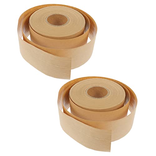 Artibetter 2 Rollen Klebeband mit hoher Klebekraft selbst Papier Klebeband gummiert Streifen verpackungsmaterial packing tape Kartonband aus Papier Dichtungsband aus Papier Light Brown von Artibetter