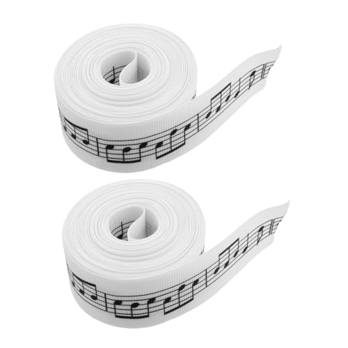 Artibetter 2 Rollen Musiknotenband Zum Verpacken Von Geschenken. Dekorative Stoffbänder Mit Drahtkante Für Partygeschenke Zum Thema Musik von Artibetter