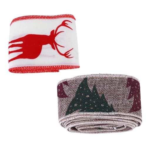 Artibetter 2 Rollen Weihnachtliches Geschenkband Dekoratives Strapazierfähiges Juteband mit Festlichen Drucken für Geschenkverpackung DIY Basteln und Weihnachtsdeko Artibetter 2 Rollen Weihnachtliches Geschenkband Dekoratives Strapazierfähiges Juteband mit Festlichen Drucken für Geschenkverpackung DIY Basteln und Weihnachtsdeko von Artibetter