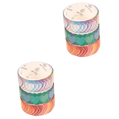 Artibetter 2 Sätze Aufkleber Zum Basteln Für Band Schrott Klebrig Sammelalbum Notizbuch Washi Tape Mehrzweck-washi-tape Washi -bänder Scrapbook- Planer Tape Papier 3 Rollen * 2 von Artibetter