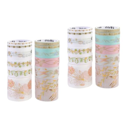 Artibetter 2 Sätze Dekorative Washi Klebeband Sticker Papier Tape Für Diy Scrapbooking Planner Journaling Leicht Abziehbar Und Vielseitig Einsetzbar 12 Stück * 2 von Artibetter