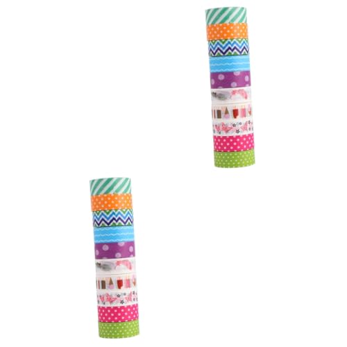 Artibetter 2 Sätze Dekorative Washi Tape Handgemachte Etiketten Für Notizbücher Und Tagebücher Pro Rolle Buntes Diy Klebeband Für Scrapbooking Und 10 Rollen * 2 von Artibetter