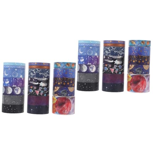 Artibetter 2 Sätze Galaxy-papierband Kunstband Papier Klebeband Scrapbooking Zubehör Büro Dekoration Dekorative Bänder Für Sammelalben Scrapbook-klebebänder Selber Machen 19 Rollen * 2 von Artibetter