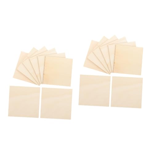 Artibetter 2 Sätze Graffiti Dekorative Holzspäne Handwerkliche Holzplatten Diy Holzplatten Wohnung Scheiben Weiß Holzquadrate Zum Basteln Diy-holzbretter Zum Basteln Hölzern 10 Stück * 2 von Artibetter