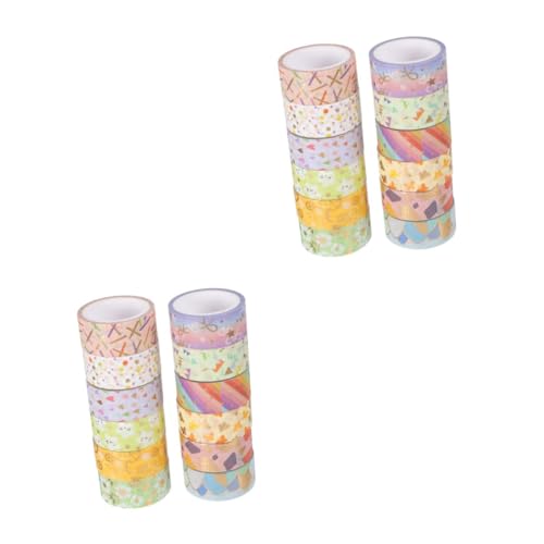 Artibetter 2 Sätze Heißpräge-washi-tape Bastelbedarf Aus Papier Klebeband Transparent -band Wandband Vinyl Papierwerkzeug Für Heimwerker Waschband Japanisches Papier Colorful 12 Rollen * 2 von Artibetter