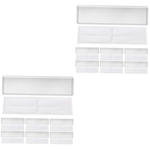 Artibetter 2 Sätze Klebstoffetikett Karten klebrig Regal Bibliothek Namensetiketten Inhaber Etikettenhalter für Vorratsbehälter Hüllen für Etiketten Etikettentaschen PVC Weiß von Artibetter