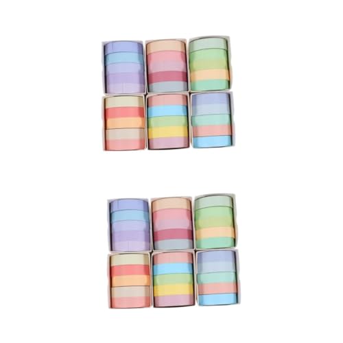 Artibetter 2 Sätze Macaron-aufkleberrolle Klebrig Maskierung Pastellband Farbig Schreibwaren Buch Dekoration Schulzubehör Handkontoband Tagebuch Klebeband Japanisches Papier 30 Rollen * 2 von Artibetter