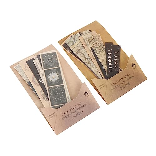 Artibetter 2 Sätze Retro Washi Papier Aufkleber DIY Sticker für Tagebuch Scrapbooking Kunstprojekte Selbstklebende Dekoration mit Schönen Mustern Langlebig und Einfach zu Verwenden von Artibetter