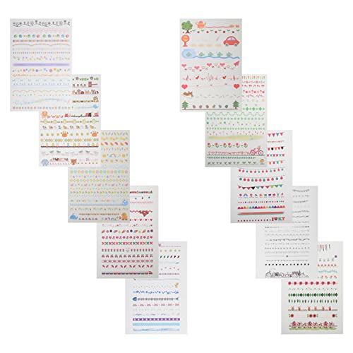 Artibetter 2 Sätze Sticker Handbuch Materialaufkleber Zum Basteln Notizbuchaufkleber Dekoration Fensterrahmen Scrapbookaufkleber Dünner Randaufkleber Scrapbook Klebeband 10 Blätter * 2 von Artibetter