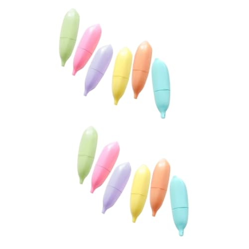 Artibetter 2 Sätze Textmarker Bananen Malpinsel DIY Scrapbook Marker Schulmarker Entzückende Textmarker Notizmarker Textmarker Zum Malen Highlighter Buchmarker 6 Stücke * 2 von Artibetter