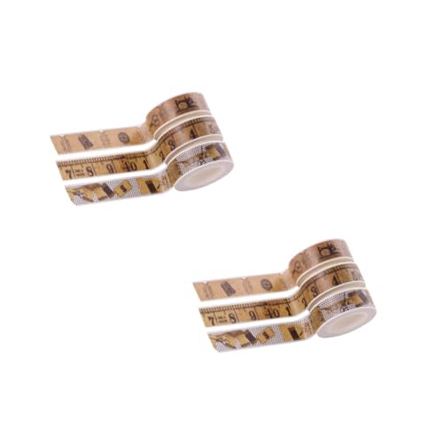 Artibetter 2 Sätze Vintage Ruler Washi Tape Dekorative Klebebänder Für Scrapbooking Kunst Handwerk Für Diy Projekte Und Verpackungen 3 Stück * 2 von Artibetter