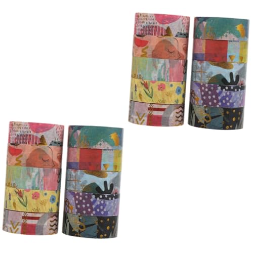 Artibetter 2 Sätze Washi Tape Dekorative Klebebänder Mit Geometrischen Mustern Für Journals Diy Kunsthandwerk Und Scrapbooking 10 Rollen * 2 von Artibetter
