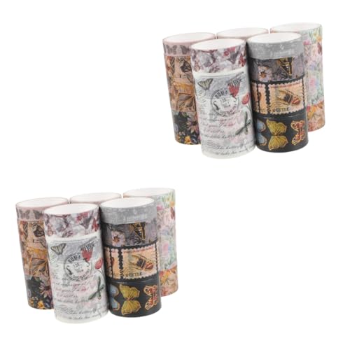 Artibetter 2 Sätze Washi Tape Zum Aufzeichnen Blumenklebeband Dekorativ Papier Klebeband Blumenbänder Blumen- Washi Tape Zum Basteln Schmetterlingsband Aufkleber 17 Rollen * 2 von Artibetter