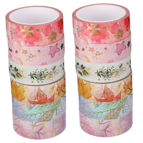 Artibetter 2 Sätze Washi-tape Dekorative Papierbänder Zeitschrift Für Wickelband Empfindlich Tagebuch-dekorband Diy Klebeband Washi-klebeband Papierklebeband Selber Machen 6 Rollen * 2 von Artibetter