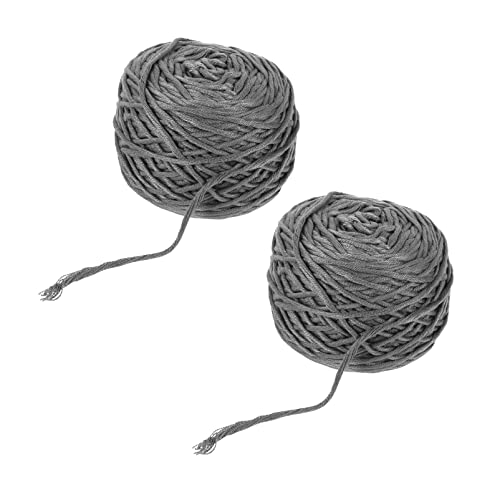 ARTIBETTER 2 Stück Baumwollgarn für Stricken und Häkeln Fädige Milchbaumwolle Tiefgrau für Diy Projekte Wie Schals Mützen und Pullover von Artibetter